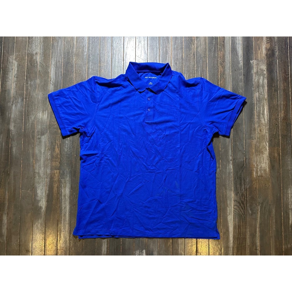 Port Authority Mens Royal Blue Short Sleeve Pique Knit Polo Shirt 2XL